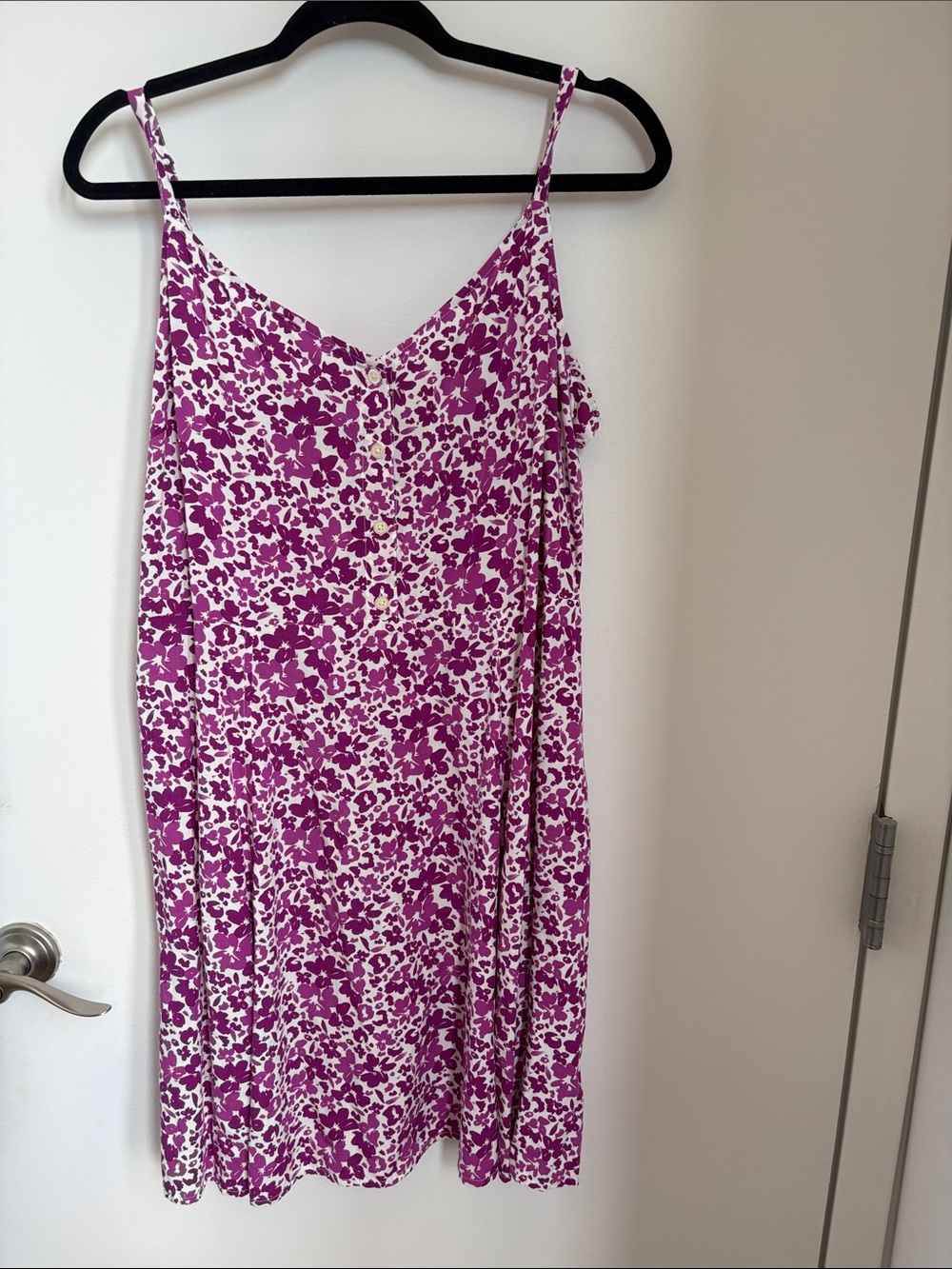 Gap Floral Print Slip Dress in Magenta and White
